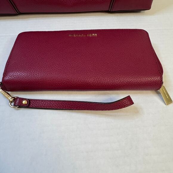 Michael Kors Mercer Gallery Large Leather Satchel & Jet Set Large Wallet EUC - Picture 12 of 16